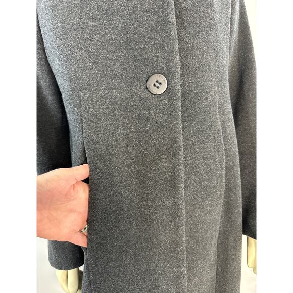 Calvin Klein Stand collar wool pea coat Charcoal color size 10 - Picture 6 of 14